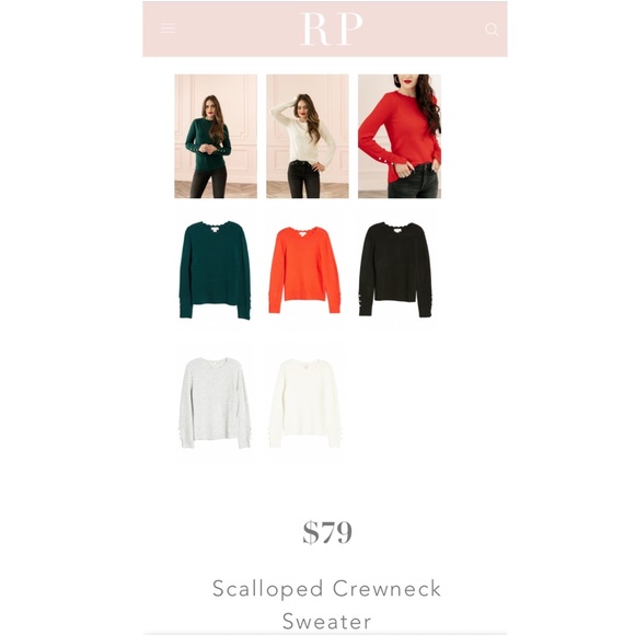 Rachel Parcell Scalloped Crewneck Sweater - Picture 8 of 8